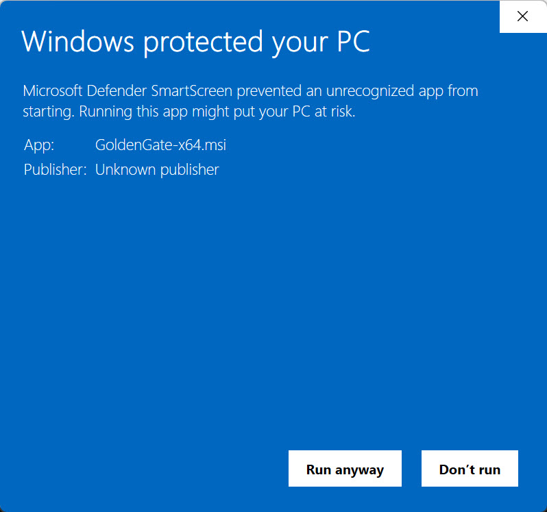 Microsoft Defender SmartScreen Warning 2