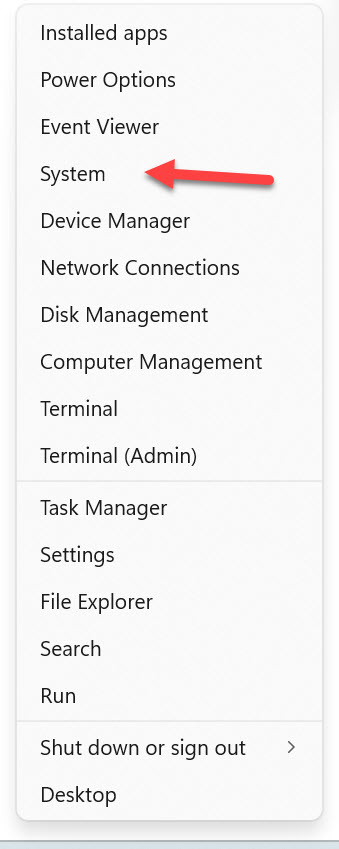 Windows menu